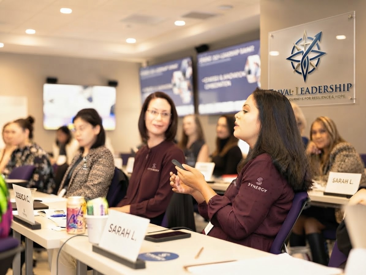 Taival Leadership participants seated at tables during a facilitated seminar session